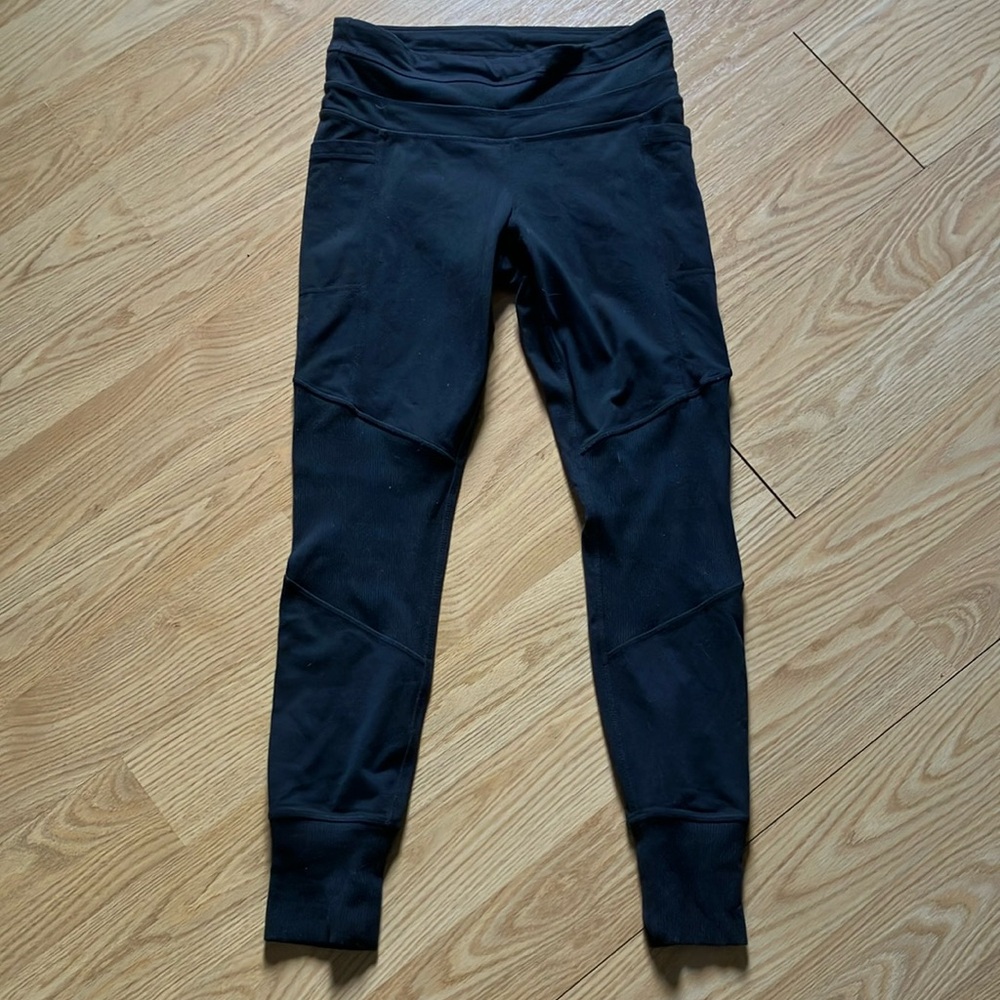 Athleta Black Tapered Pantsuit with Elastic Waistband